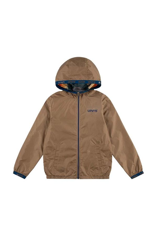 Levi's Otroška jakna Levi's LVB REVERSIBLE BOY'S WIND JKT rjava barva