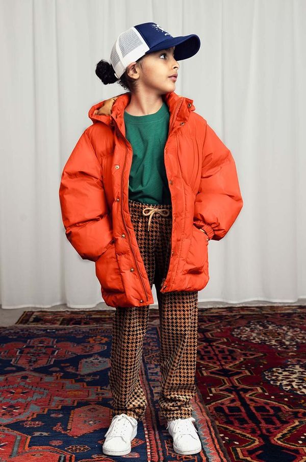 Mini Rodini Otroška jakna Mini Rodini oranžna barva, 2471011842
