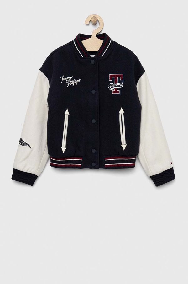 Tommy Hilfiger Otroška jakna Tommy Hilfiger mornarsko modra barva