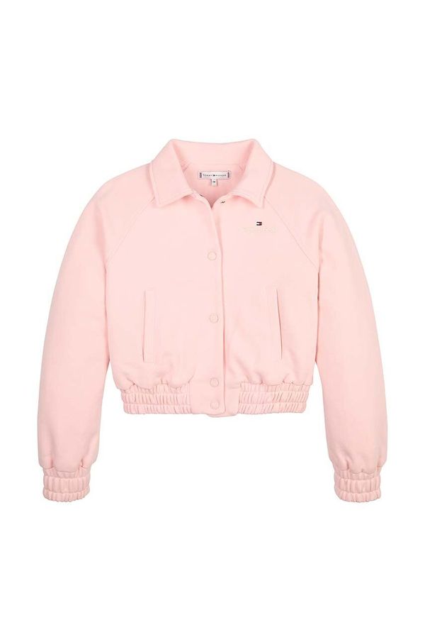 Tommy Hilfiger Otroška jakna Tommy Hilfiger roza barva