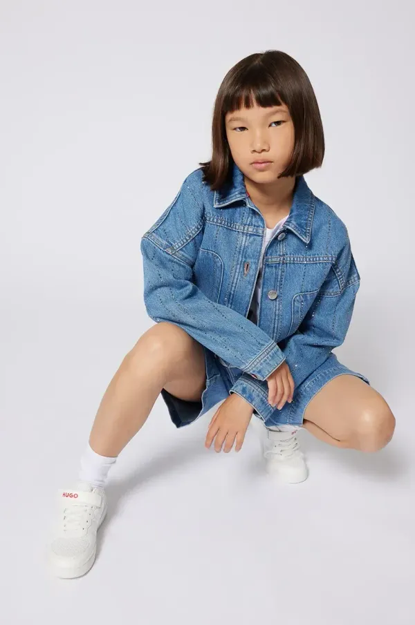 HUGO Otroška jeans jakna HUGO G00414