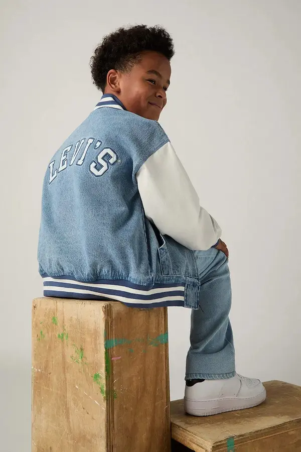 Levi's Otroška jeans jakna Levi's DENIM BOMBER JACKET