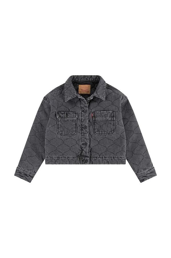 Levi's Otroška jeans jakna Levi's QUILTED TRUCKER JACKET siva barva, 3EL097