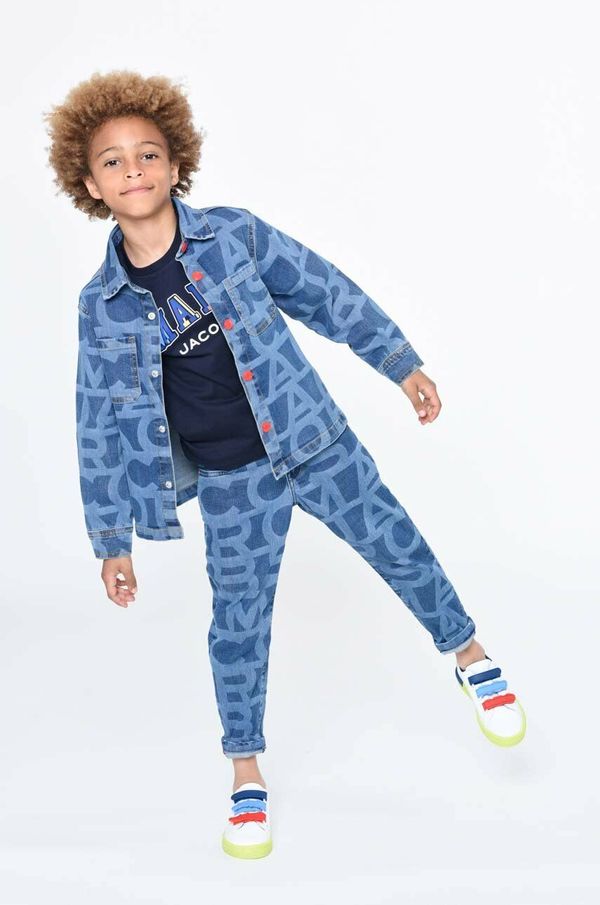 Marc Jacobs Otroška jeans jakna Marc Jacobs siva barva