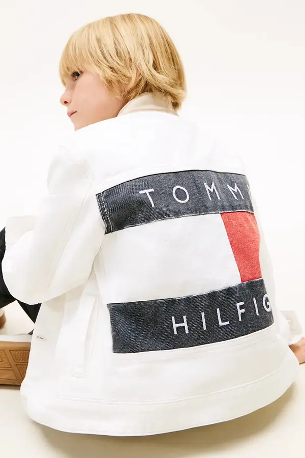 Tommy Hilfiger Otroška jeans jakna Tommy Hilfiger