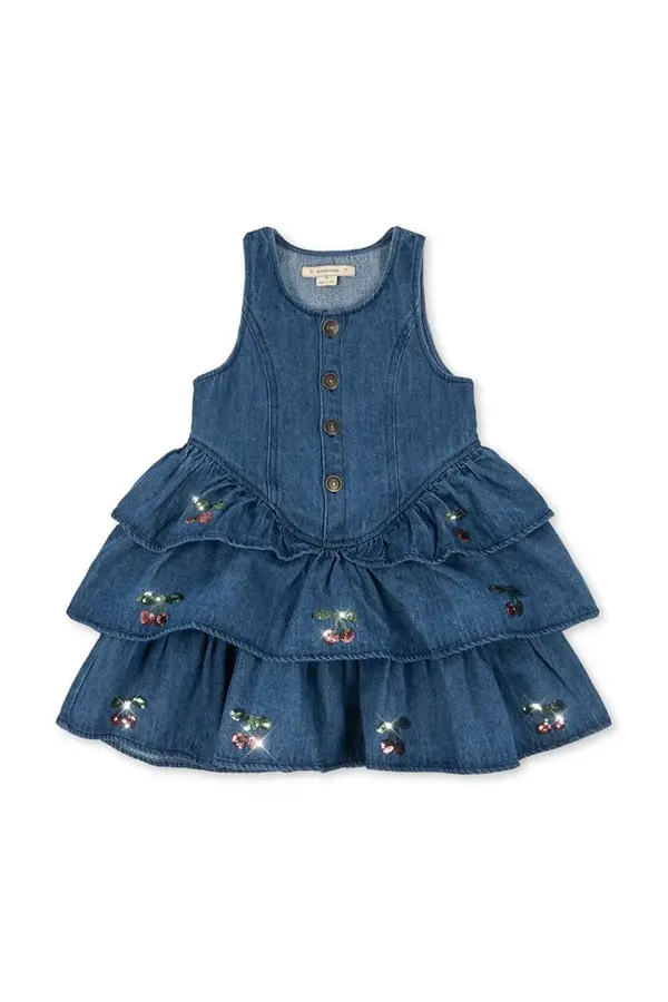 Konges Sløjd Otroška jeans obleka Konges Sløjd ELBA DRESS GOTS