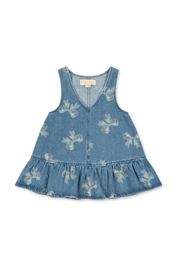Konges Sløjd Otroška jeans obleka Konges Sløjd MAGOT FRILL DRESS GOTS