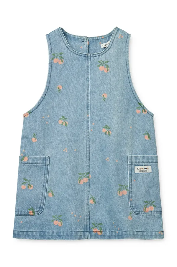 Liewood Otroška jeans obleka Liewood Angelica Printed Denim Dress LW19896