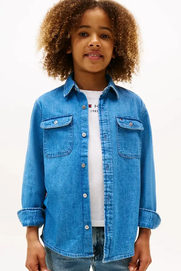 Tommy Hilfiger Otroška jeans srajca Tommy Hilfiger