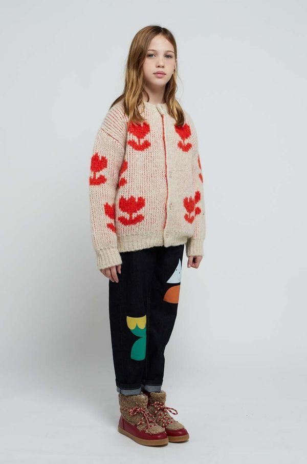 Bobo Choses Otroška jopica iz mešanice volne Bobo Choses bež barva