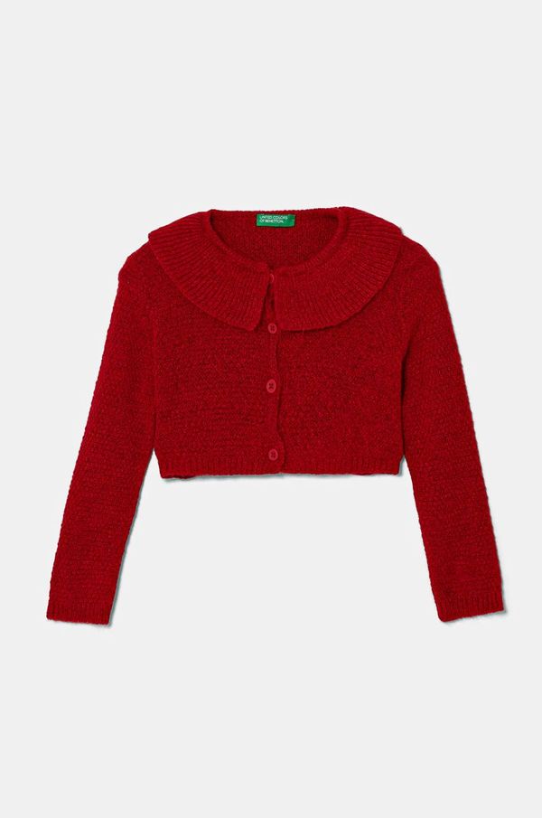 United Colors of Benetton Otroška jopica iz mešanice volne United Colors of Benetton rdeča barva, 106QG500N