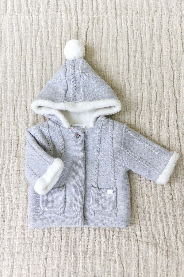 TARTINE ET CHOCOLAT Otroška jopica iz volnene mešanice Tartine et Chocolat siva barva, TZ40000