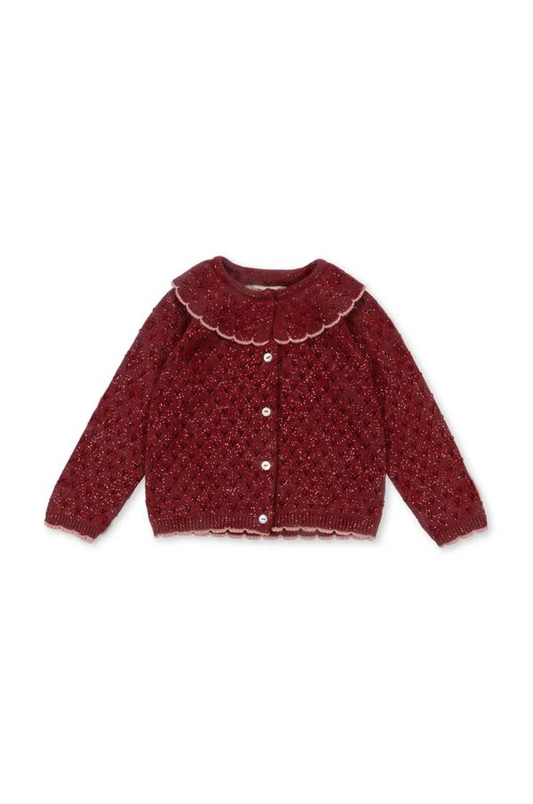 Konges Sløjd Otroška jopica Konges Sløjd HOLIDAY KNIT CARDIGAN rdeča barva, KS101994