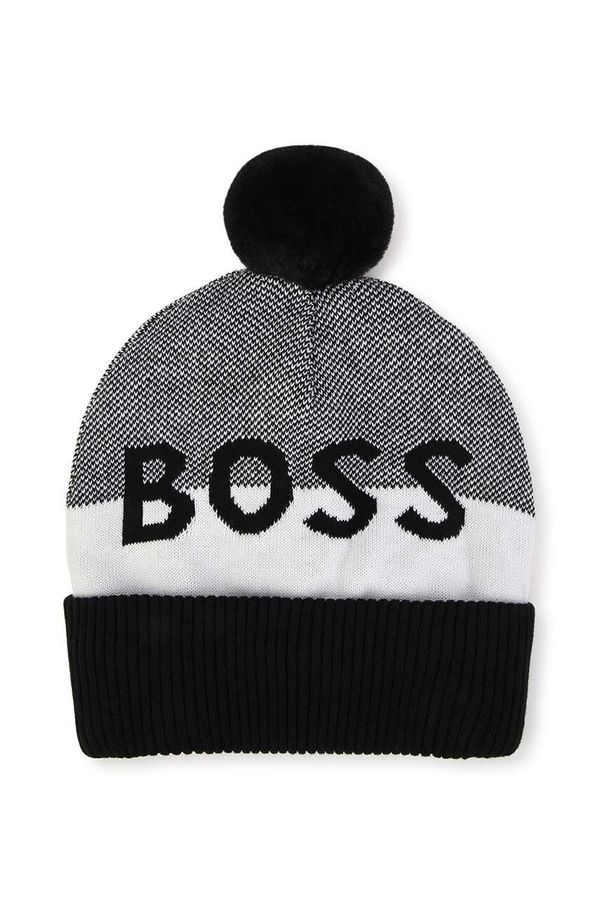 Boss Otroška kapa BOSS črna barva