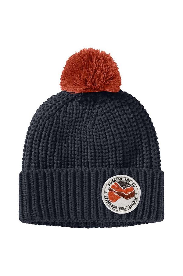Jack Wolfskin Otroška kapa Jack Wolfskin POMPOM BADGE mornarsko modra barva