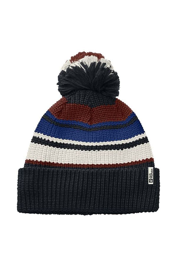 Jack Wolfskin Otroška kapa Jack Wolfskin POMPOM BEANIE mornarsko modra barva