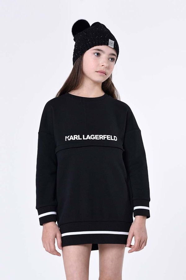 Karl Lagerfeld Otroška kapa Karl Lagerfeld črna barva