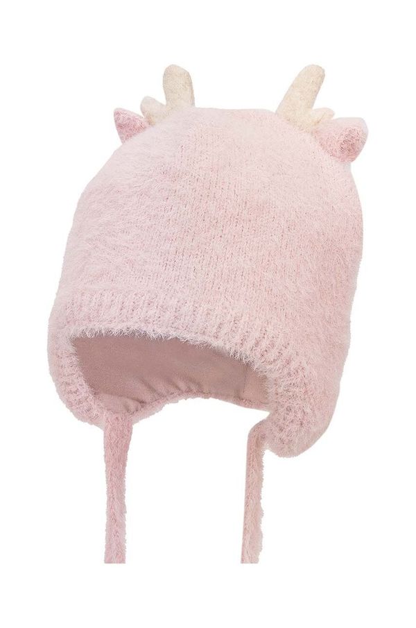 Jamiks Otroška kapa s primesjo volne Jamiks FIEN roza barva, JZH028