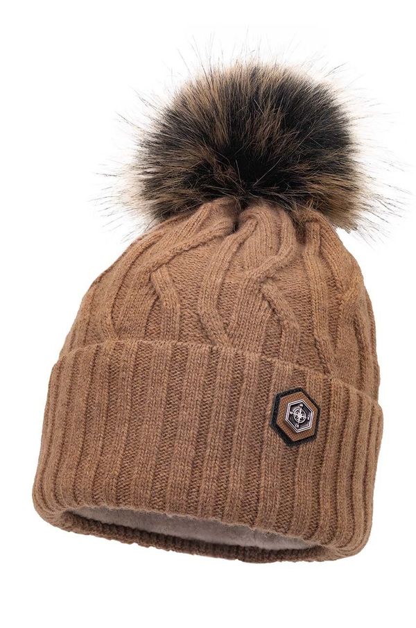 Jamiks Otroška kapa s primesjo volne Jamiks LENNERT II rjava barva, JZH135