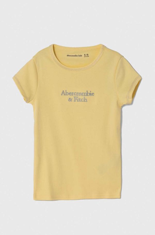 Abercrombie & Fitch Otroška kratka majica Abercrombie & Fitch rumena barva