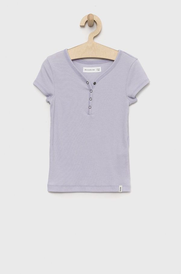 Abercrombie & Fitch Otroška kratka majica Abercrombie & Fitch vijolična barva