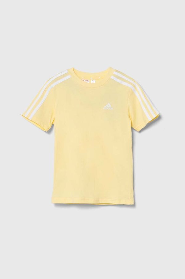 adidas Otroška kratka majica adidas LK 3S CO TEE rumena barva, IX7340