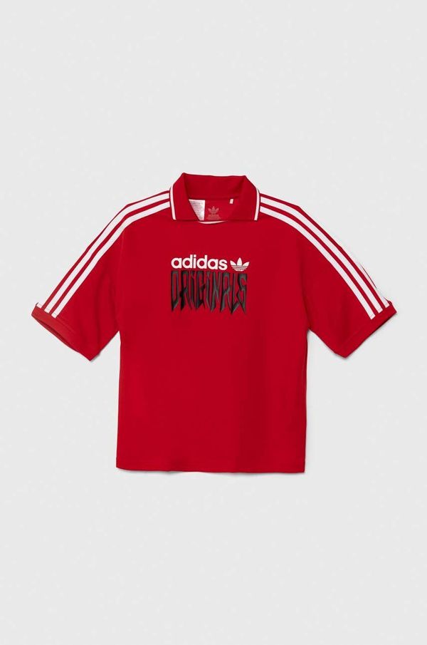 adidas Originals Otroška kratka majica adidas Originals FOOTBALL TEE rdeča barva, IZ4631