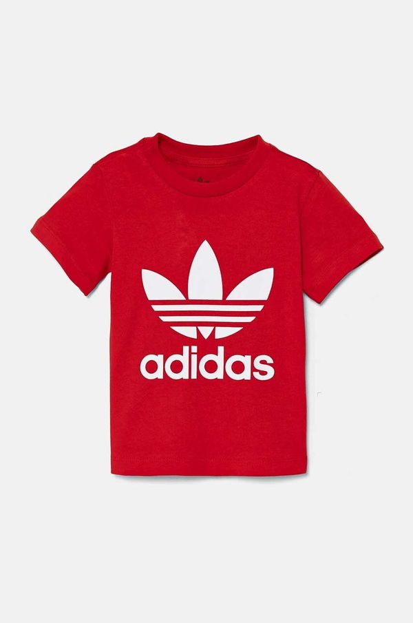 adidas Originals Otroška kratka majica adidas Originals TREFOIL TEE rdeča barva, IX5115