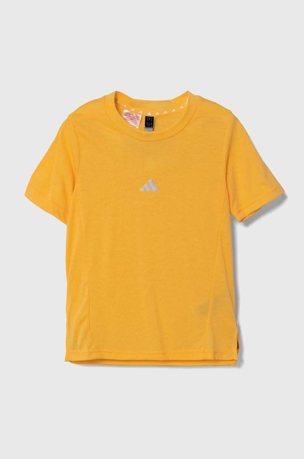 adidas Otroška kratka majica adidas rumena barva