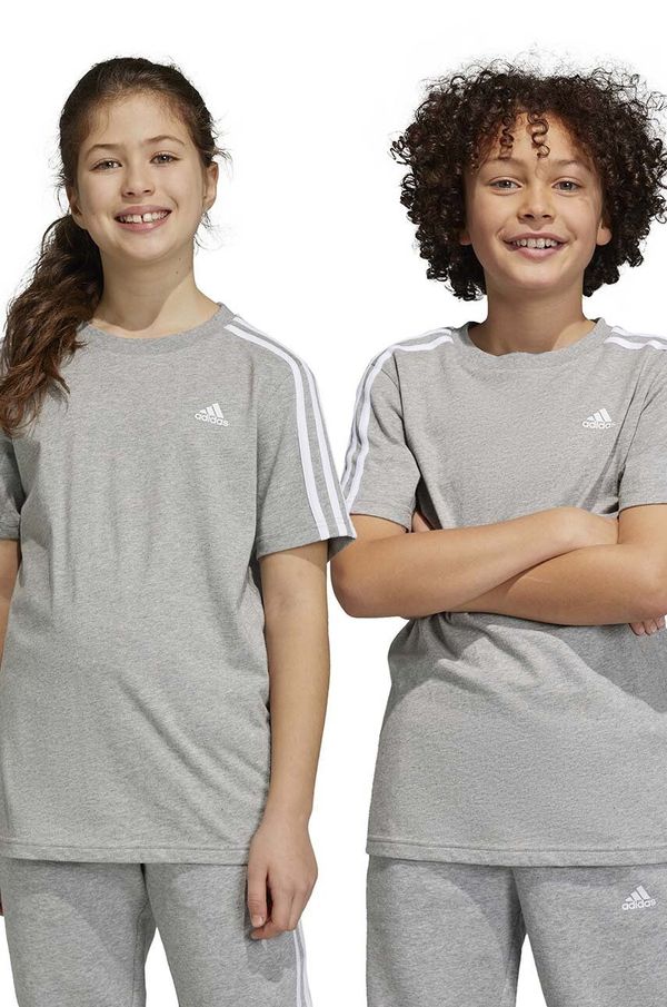 adidas Otroška kratka majica adidas U 3S siva barva