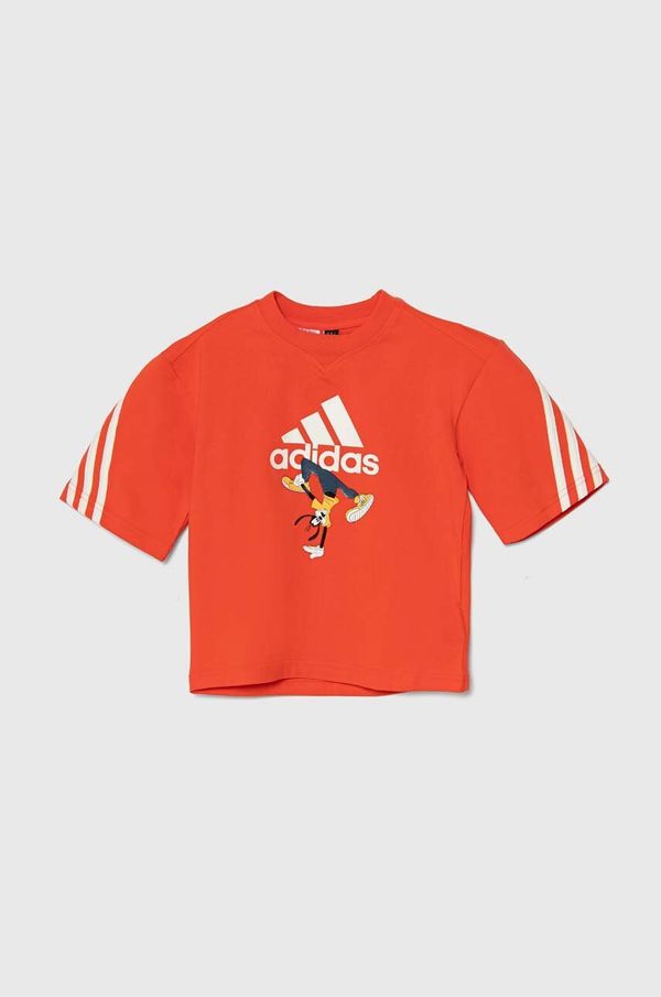 adidas Otroška kratka majica adidas x Disney, LK DY MM T oranžna barva, IV9631