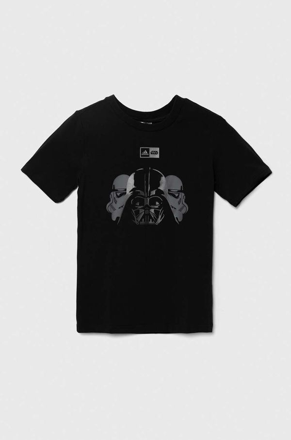adidas Otroška kratka majica adidas x Star Wars črna barva