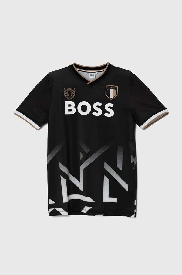 Boss Otroška kratka majica BOSS črna barva, J50651