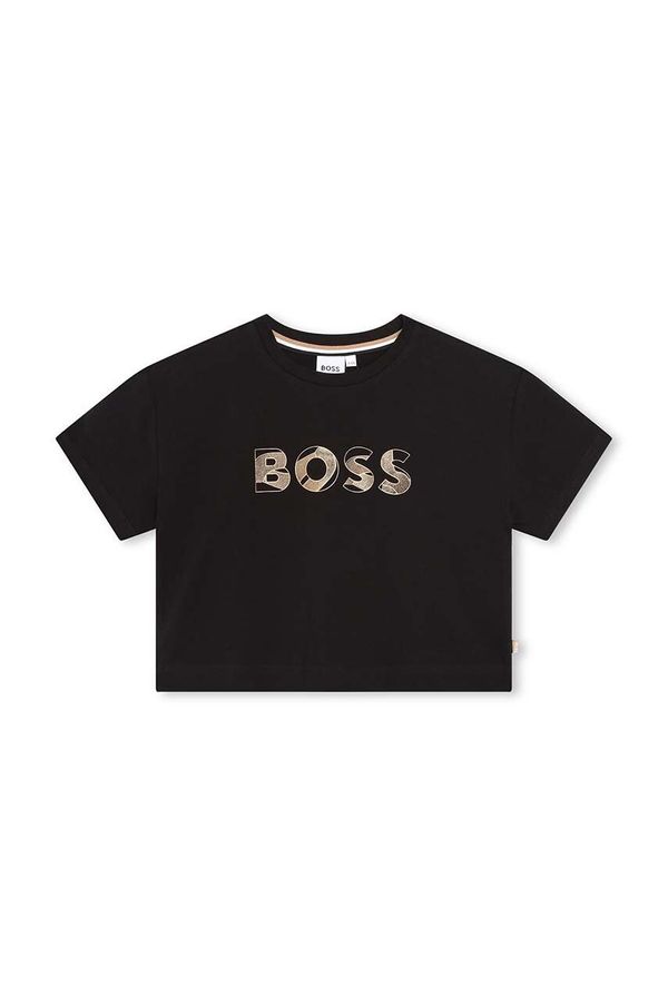 Boss Otroška kratka majica BOSS črna barva