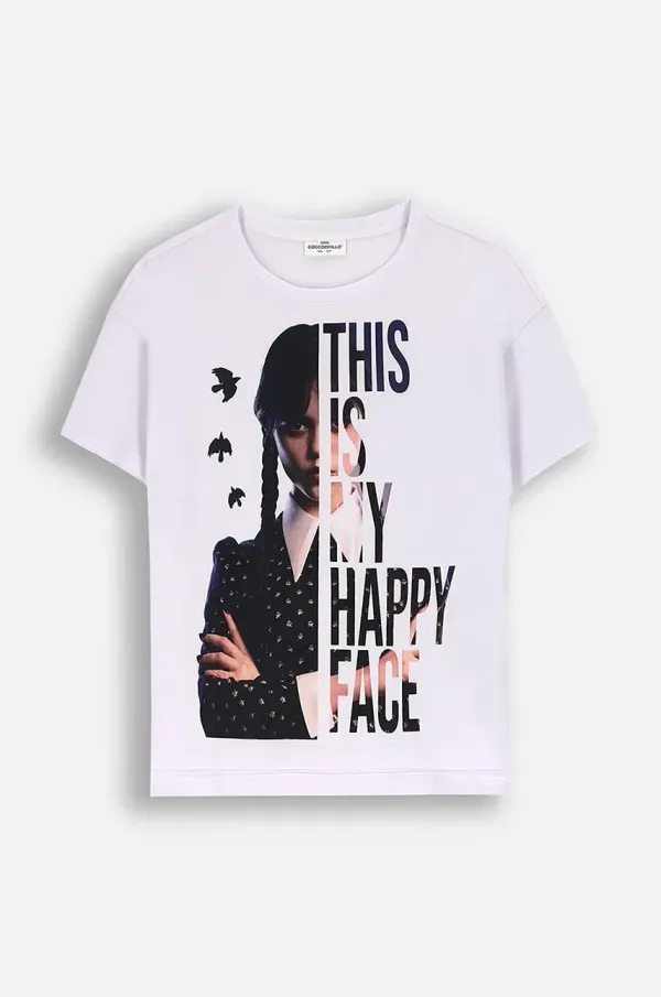 Coccodrillo Otroška kratka majica Coccodrillo bela barva, LICENCE GIRL