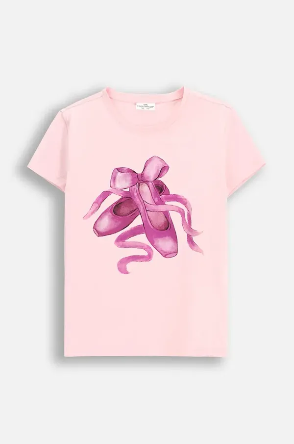 Coccodrillo Otroška kratka majica Coccodrillo roza barva, EVERYDAY GIRL