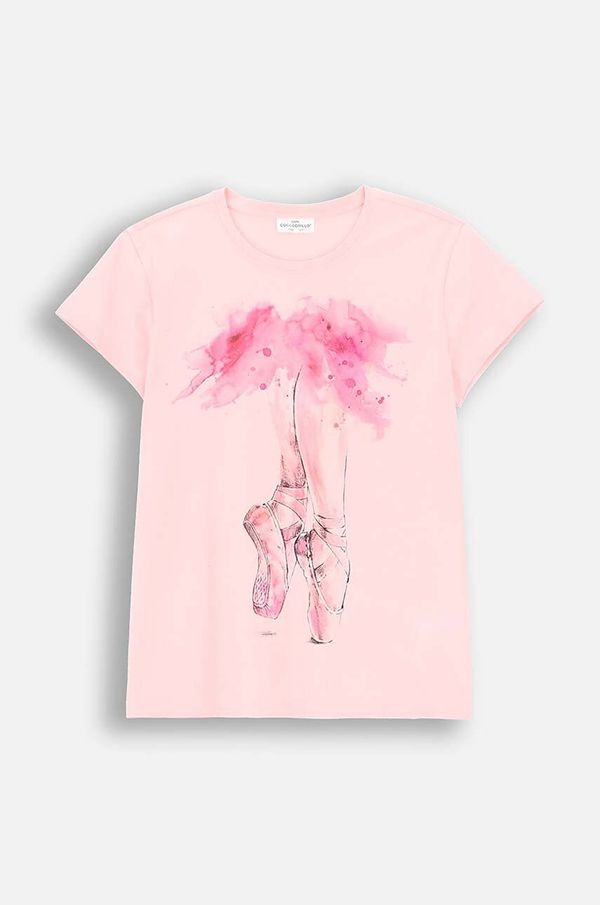 Coccodrillo Otroška kratka majica Coccodrillo roza barva, EVERYDAY GIRL