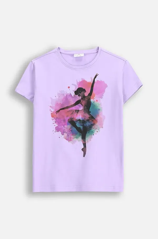 Coccodrillo Otroška kratka majica Coccodrillo vijolična barva, EVERYDAY GIRL