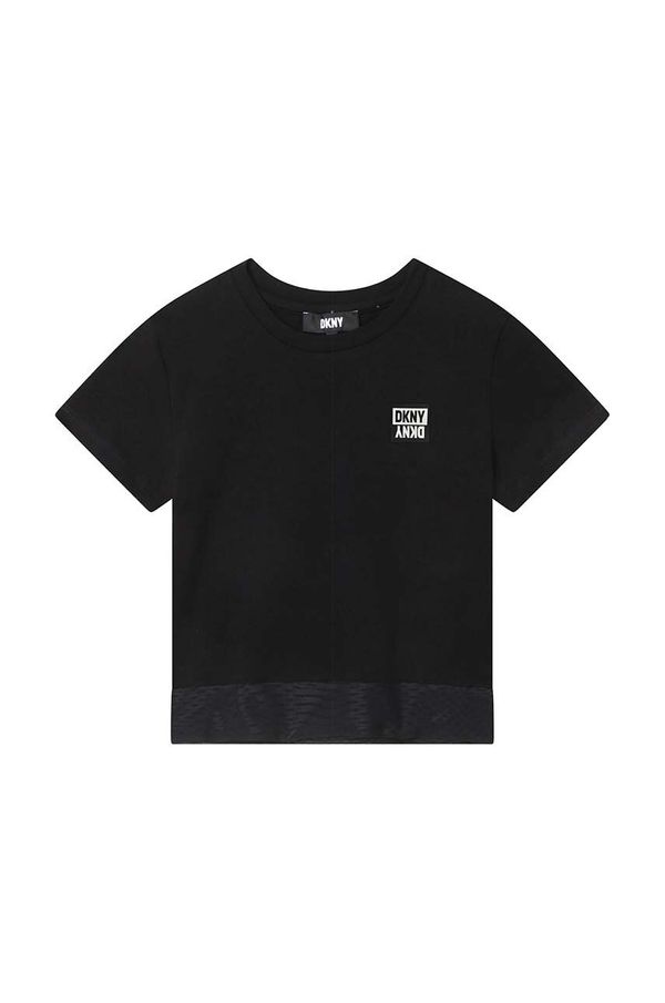 DKNY Otroška kratka majica Dkny črna barva