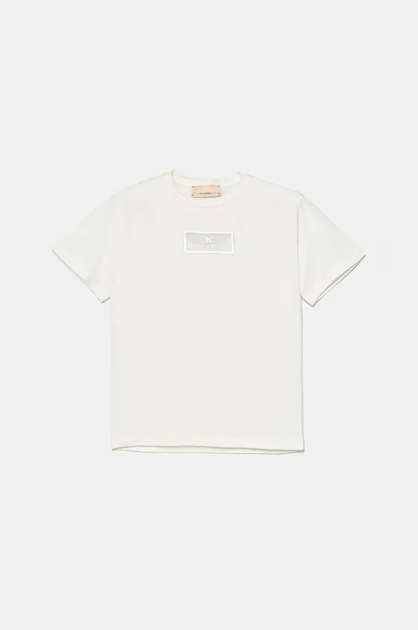 Elisabetta Franchi Otroška kratka majica Elisabetta Franchi bela barva, EFTS235.0.JE006