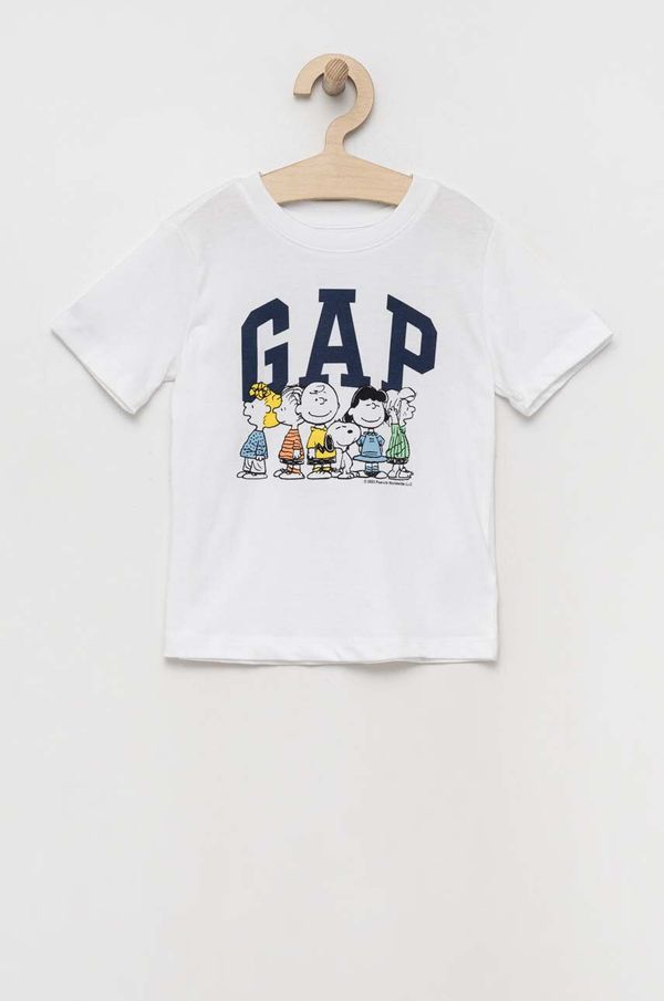 Gap Otroška kratka majica GAP bela barva