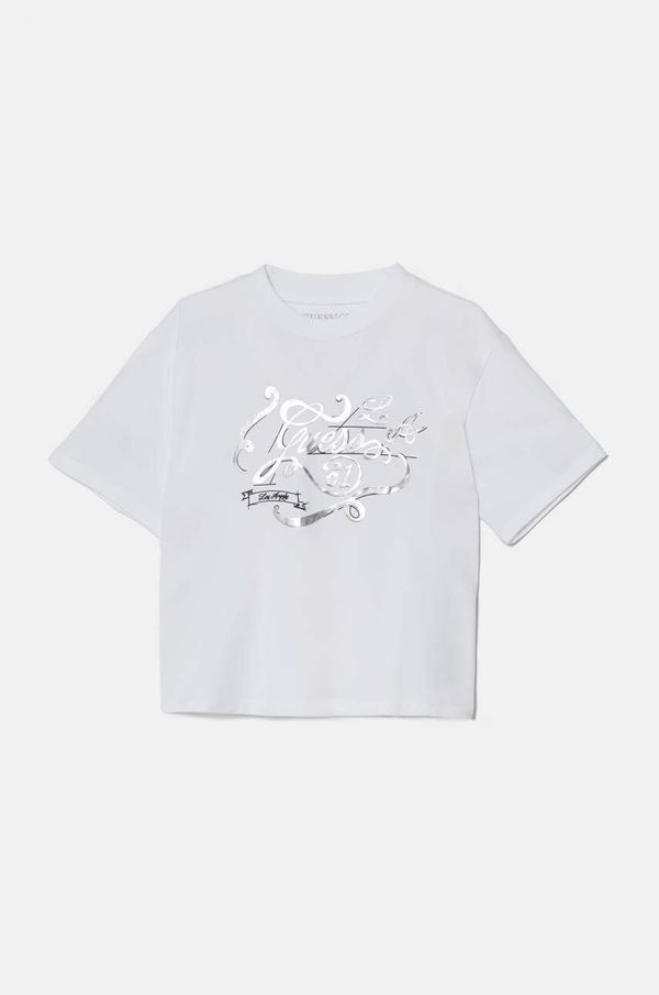 Guess Otroška kratka majica Guess bela barva, J4BI00 J1314