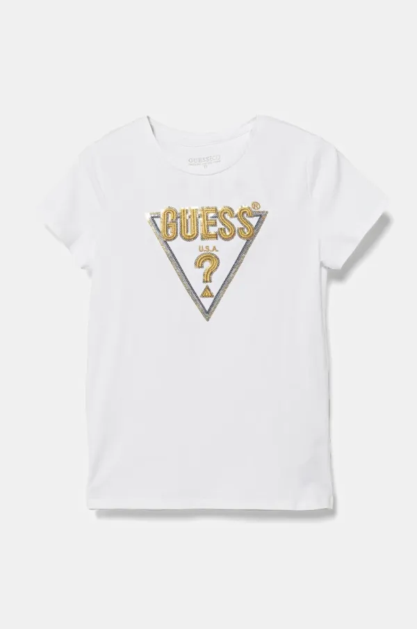 Guess Otroška kratka majica Guess bela barva, J4BI33 J1314