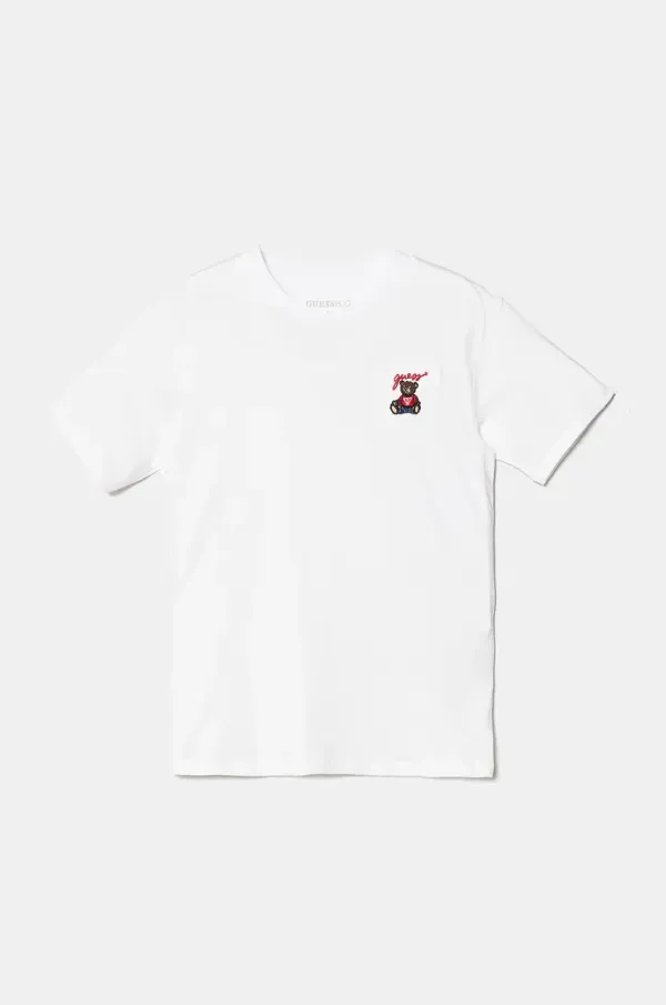 Guess Otroška kratka majica Guess bela barva, J4BI35 J1313