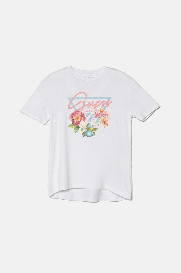 Guess Otroška kratka majica Guess bela barva, J4YI37 K6YW4