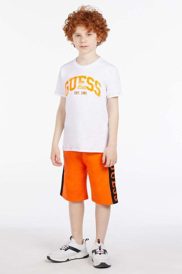 Guess Otroška kratka majica Guess bela barva