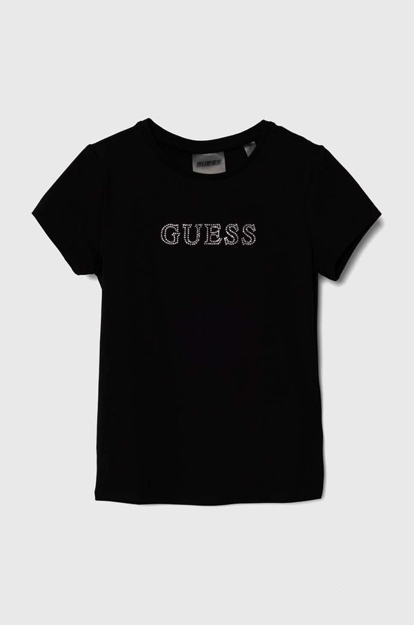 Guess Otroška kratka majica Guess črna barva, J4RI49 J1314