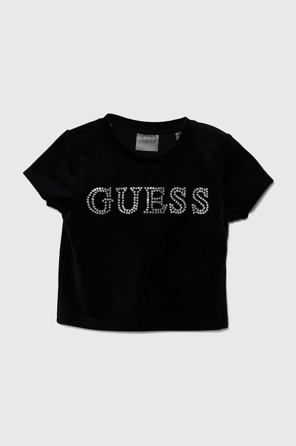 Guess Otroška kratka majica Guess črna barva, J4YI48 KBXI2