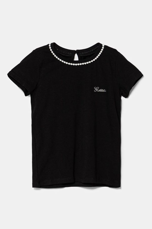 Guess Otroška kratka majica Guess črna barva, J5RI39 K6YW4