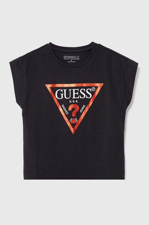 Guess Otroška kratka majica Guess črna barva, J81I15 J1311